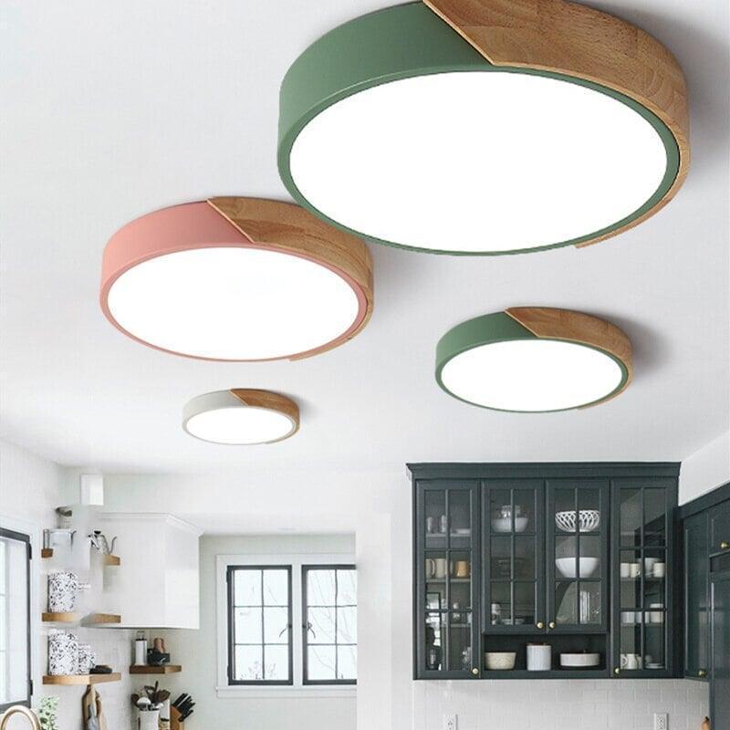 Plafonnier Rond Bois Design | Vif - Designix Plafonnier Bleu 23cm | 12W Blanc Neutre