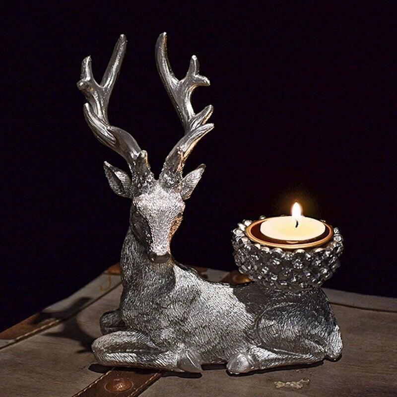 Porte - Bougies Cerf Doré | Rocher - Designix Bougeoirs Doré