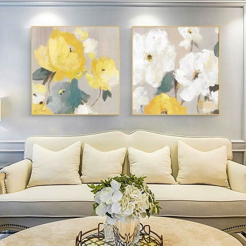Poster Mural Fleurs | Flâneries Abstraites - Designix Posters 20x20 Jaune