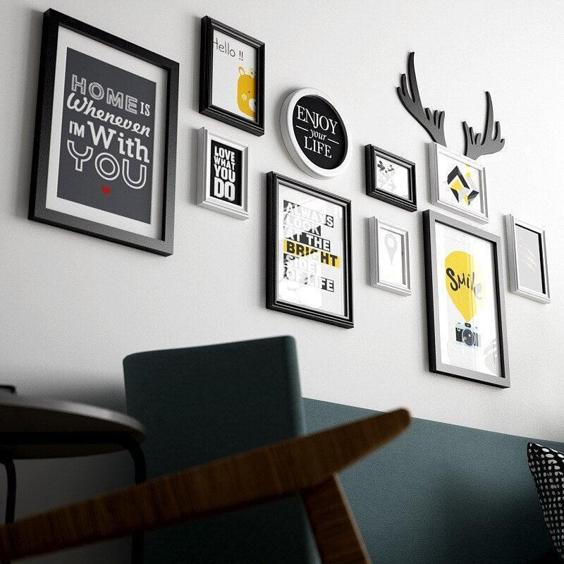 Posters Muraux | Vibrations Envoûtantes - Designix Posters Noir et Blanc 12 Cadres