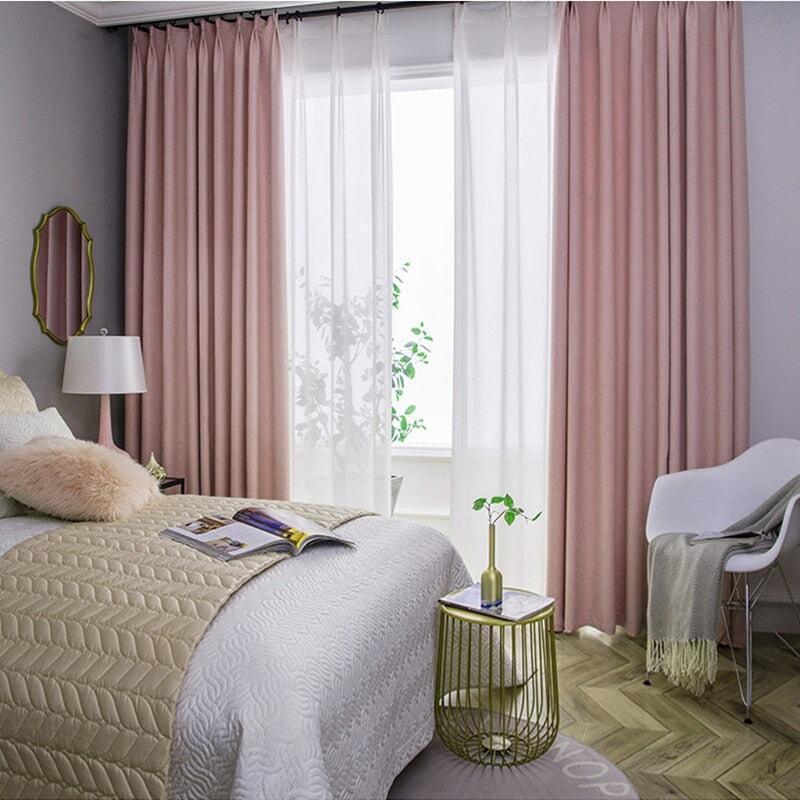 Rideau en Lin | Étoffe Élégante - Designix Rideau Rose 100x200cm