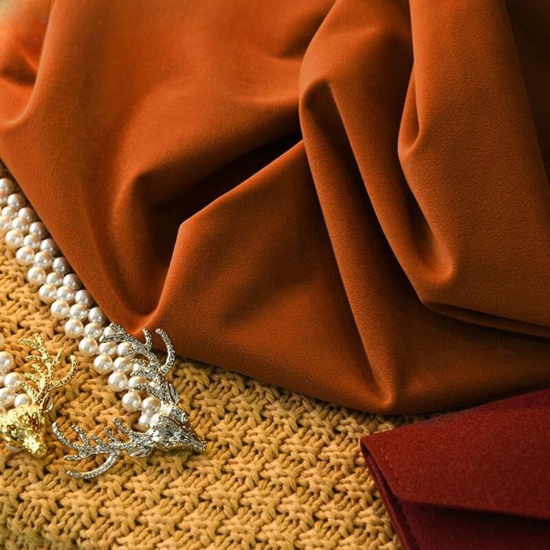 Rideau en Velours Occultant - Designix Rideau Orange 100x245cm