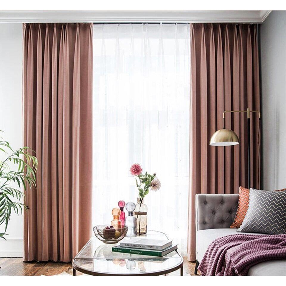 Rideau Occultant Rose en Velours - Designix Rideau 60x125cm