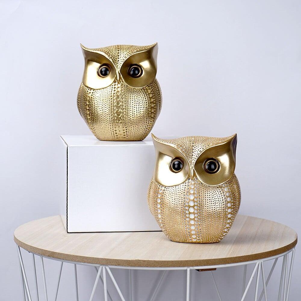 Statuette Chouette | Élégance Sculptée - Designix Statuette Noir et Or