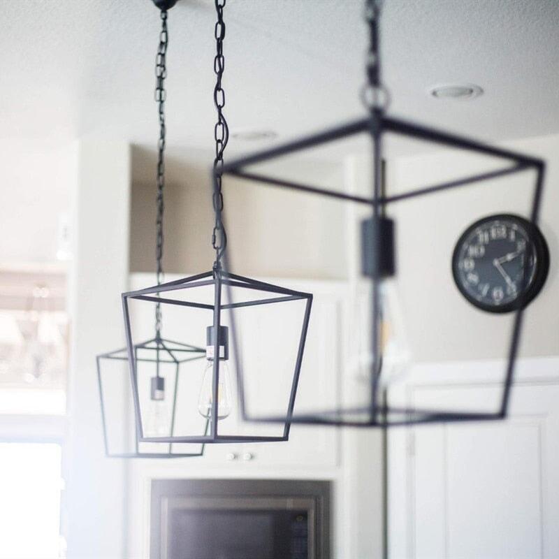 Suspension Industrielle Vintage Noire | Éther - Designix Suspension luminaire Noir