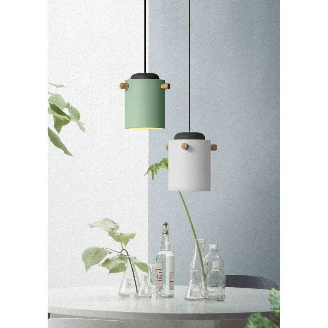 Suspension Luminaire en Bois | Harmonie Envoûtante - Designix Suspension luminaire 15 cm | Bleu