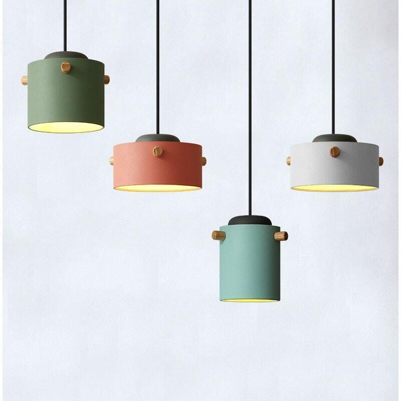 Suspension Luminaire en Bois | Harmonie Envoûtante - Designix Suspension luminaire 15 cm | Bleu