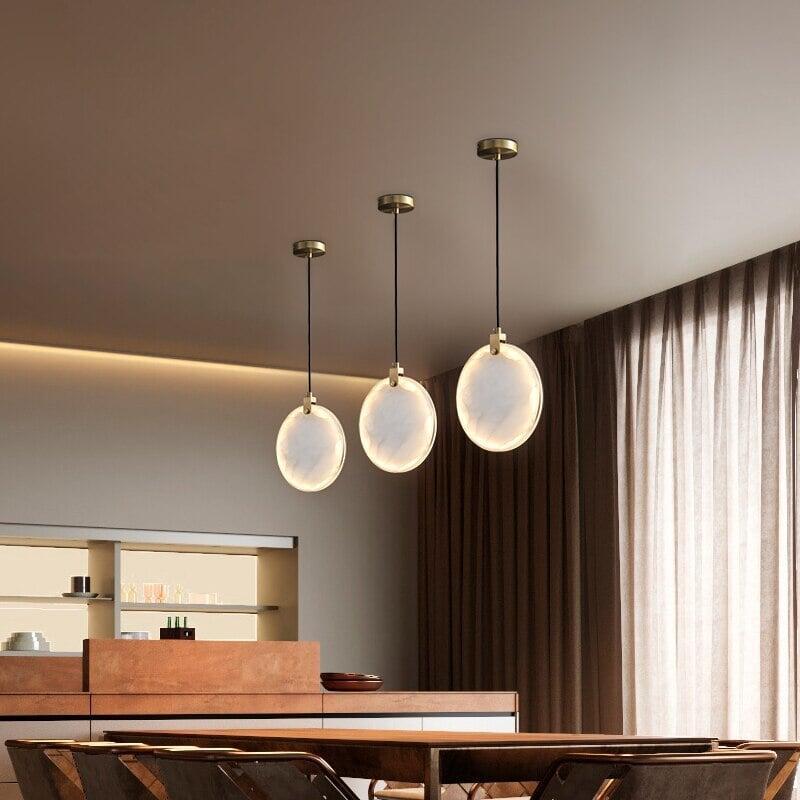 Suspension Luminaire Plate | Sphère Lumineuse - Designix Suspension luminaire 15cm