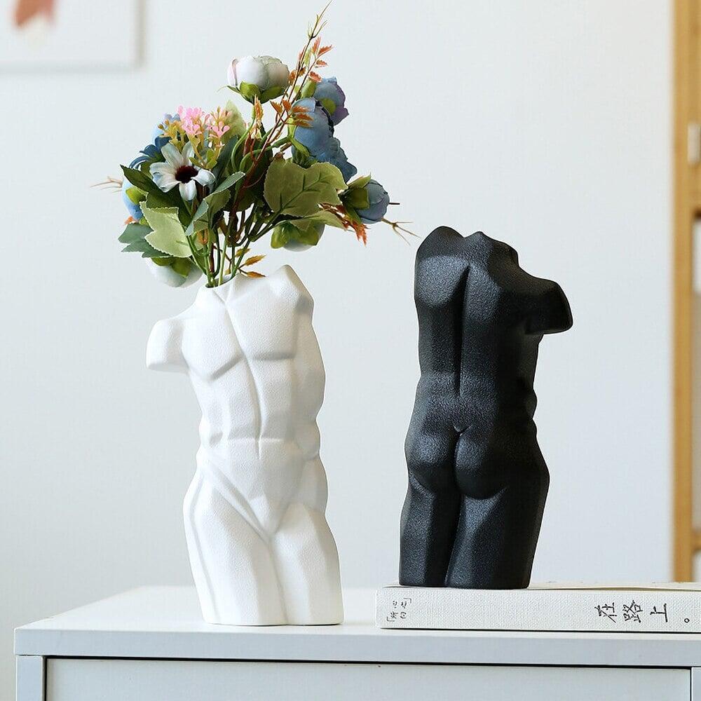 Vase Céramique Moderne Buste | Prisme - Designix Vase Blanc