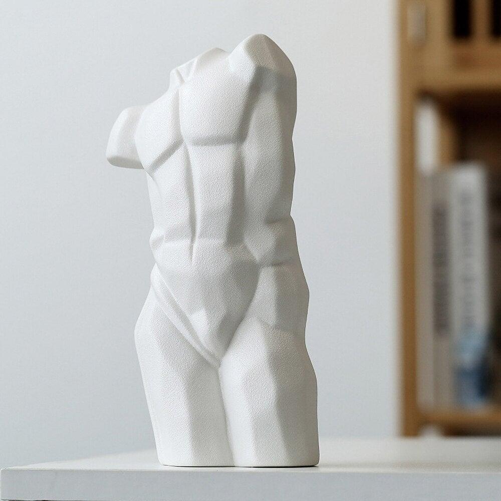 Vase Céramique Moderne Buste | Prisme - Designix Vase Blanc