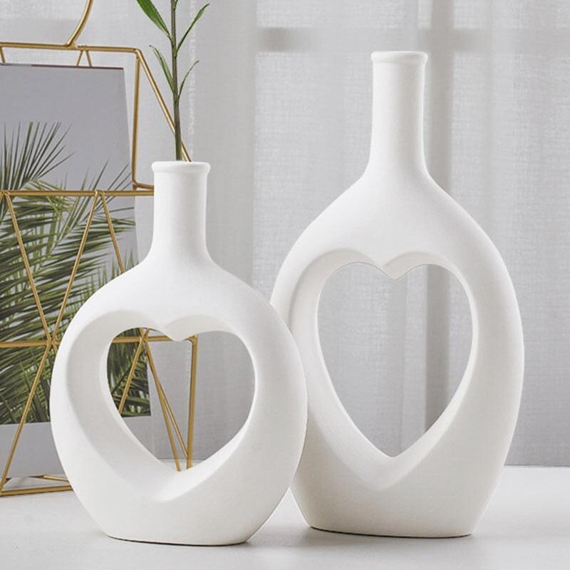 Vase Coeur | Éclat Créatif - Designix Vase Blanc | 23x16 cm