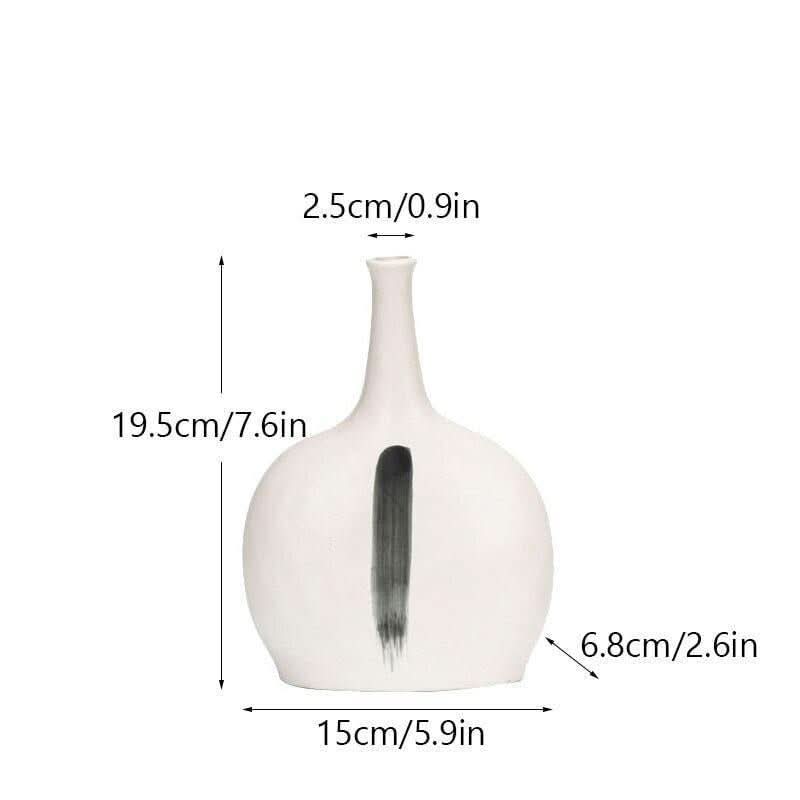 Vase Design Encre | Conception Expressive - Designix Vase 19.5x15x6.8cm