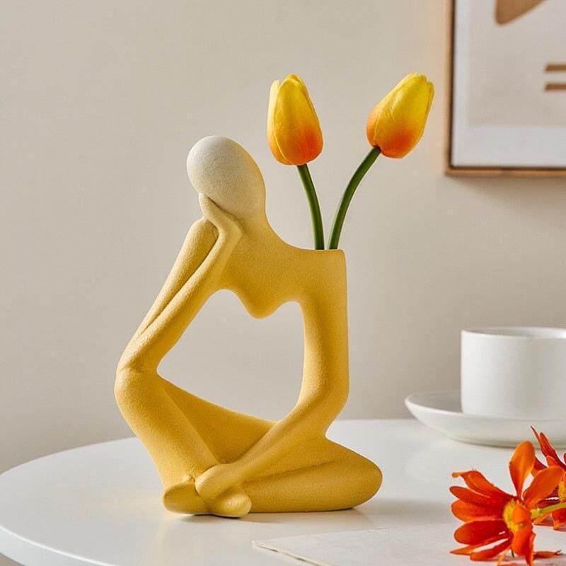 Vase en Céramique | Silhouette Dynamique - Designix Vase Gris