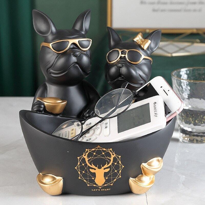 Vide Poche Design Bouledogue | Butch - Designix Vide poche Noir