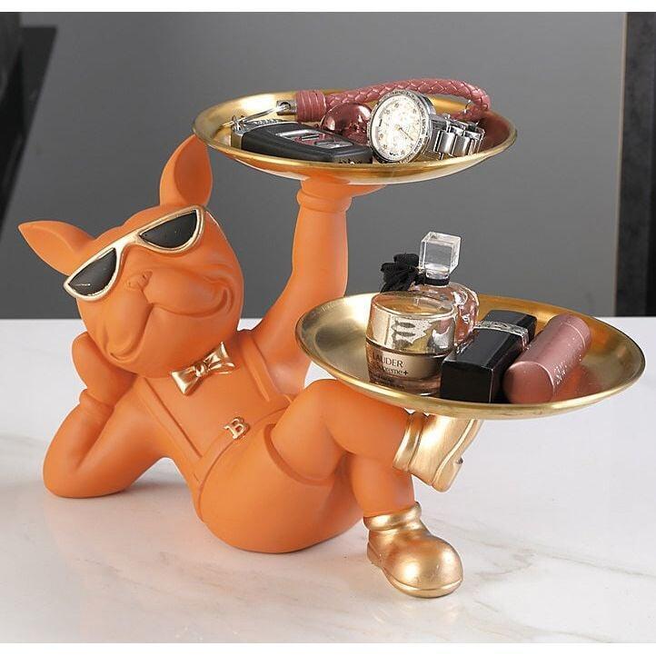 Vide poche Design Bouledogue | Cinnamon - Designix Vide poche Orange