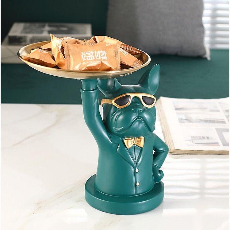 Vide Poche Design Bouledogue Français | Sucre - Designix Vide poche Vert