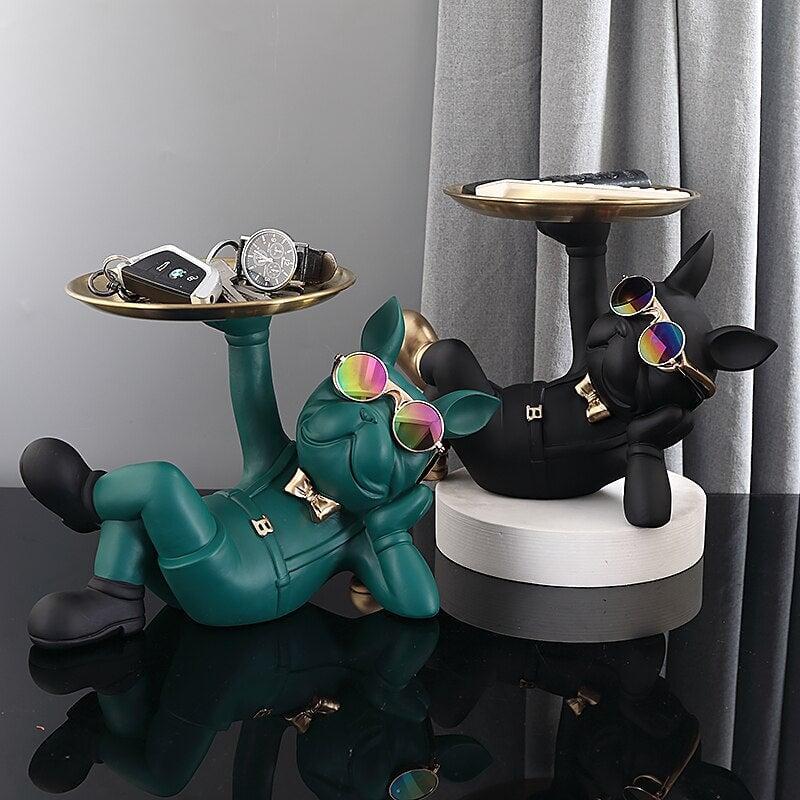 Vide Poche Design Bouledogue | Pacha - Designix Vide poche Noir