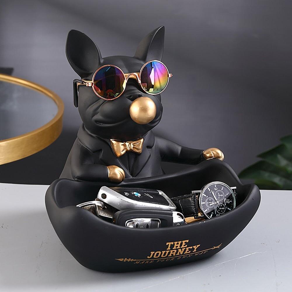 Vide Poche Design Bouledogue | Peanut - Designix Vide poche Noir