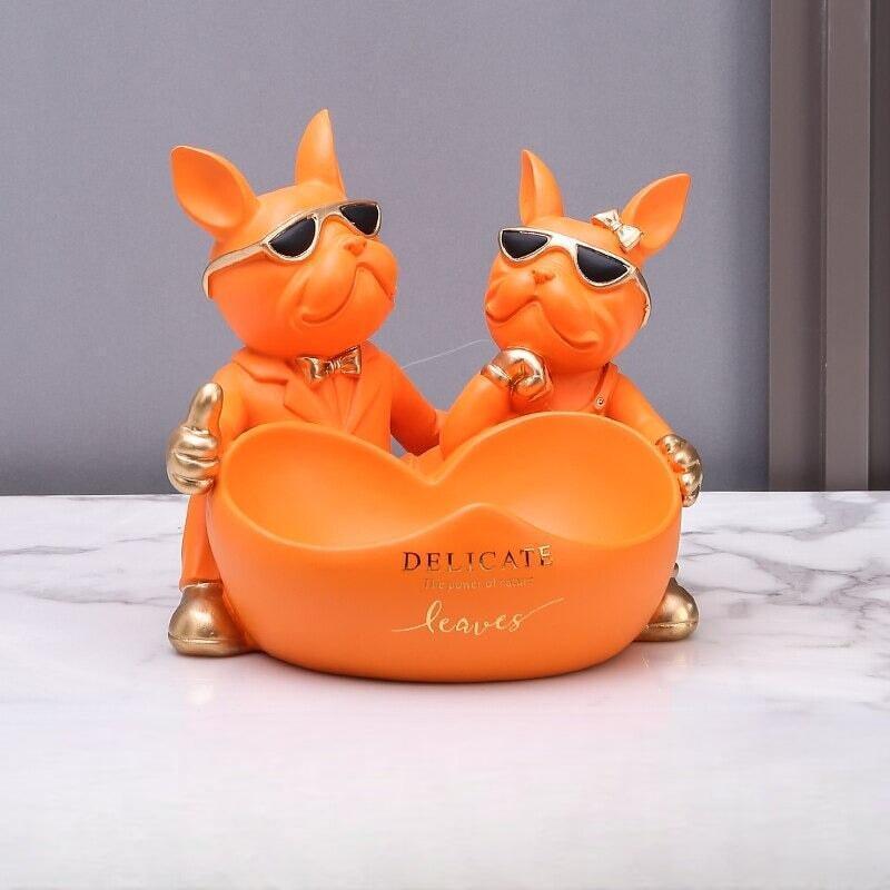Vide Poche Design Bouledogue | Thor - Designix Vide poche Orange