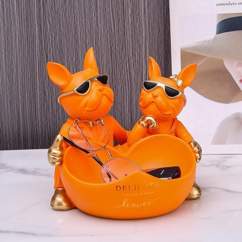 Vide Poche Design Bouledogue | Thor - Designix Vide poche Orange
