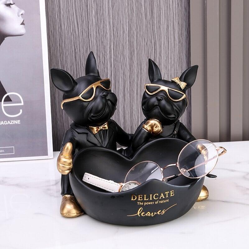 Vide Poche Design Bouledogue | Whiskers - Designix Vide poche Noir