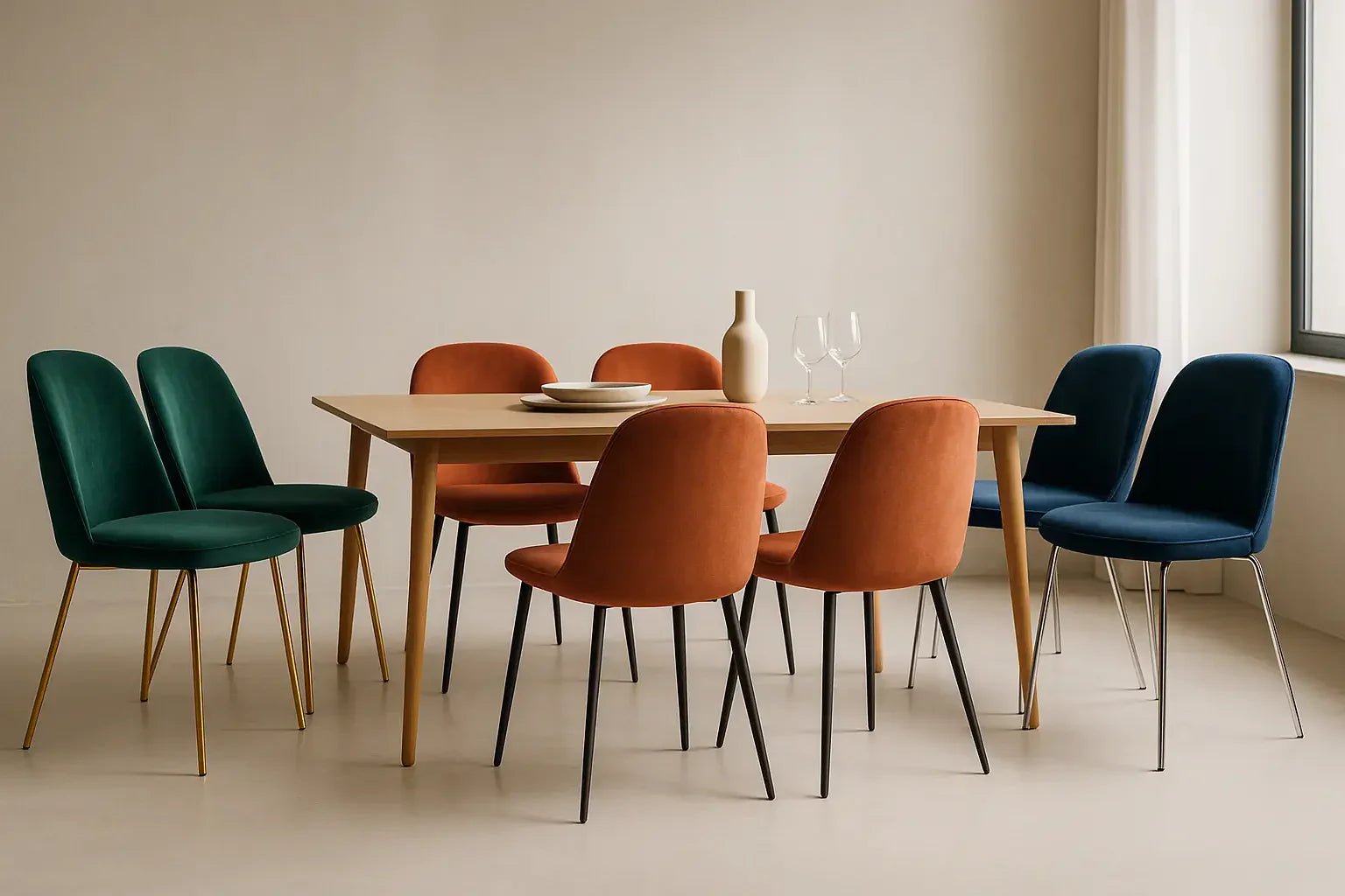 Chaise design velours métal pour salle à manger : nos idées