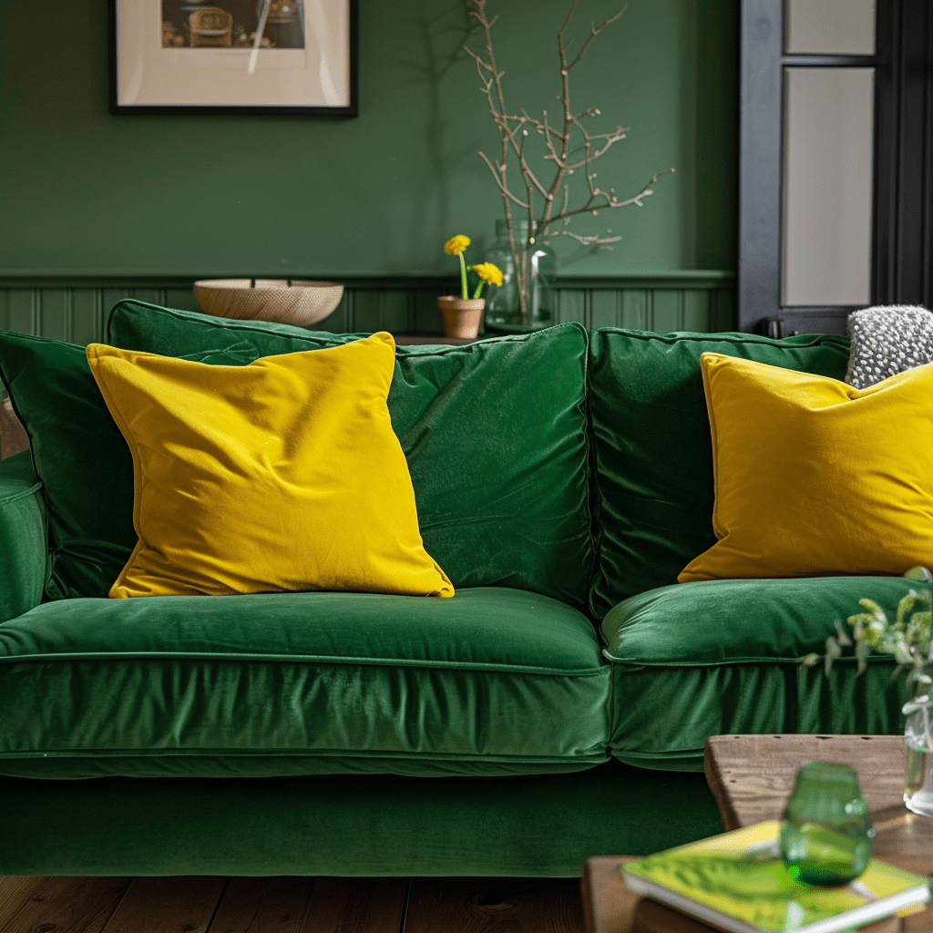 Déco et Ameublement : Quelle Couleur avec un Canapé Vert Foncé ? - Designix
