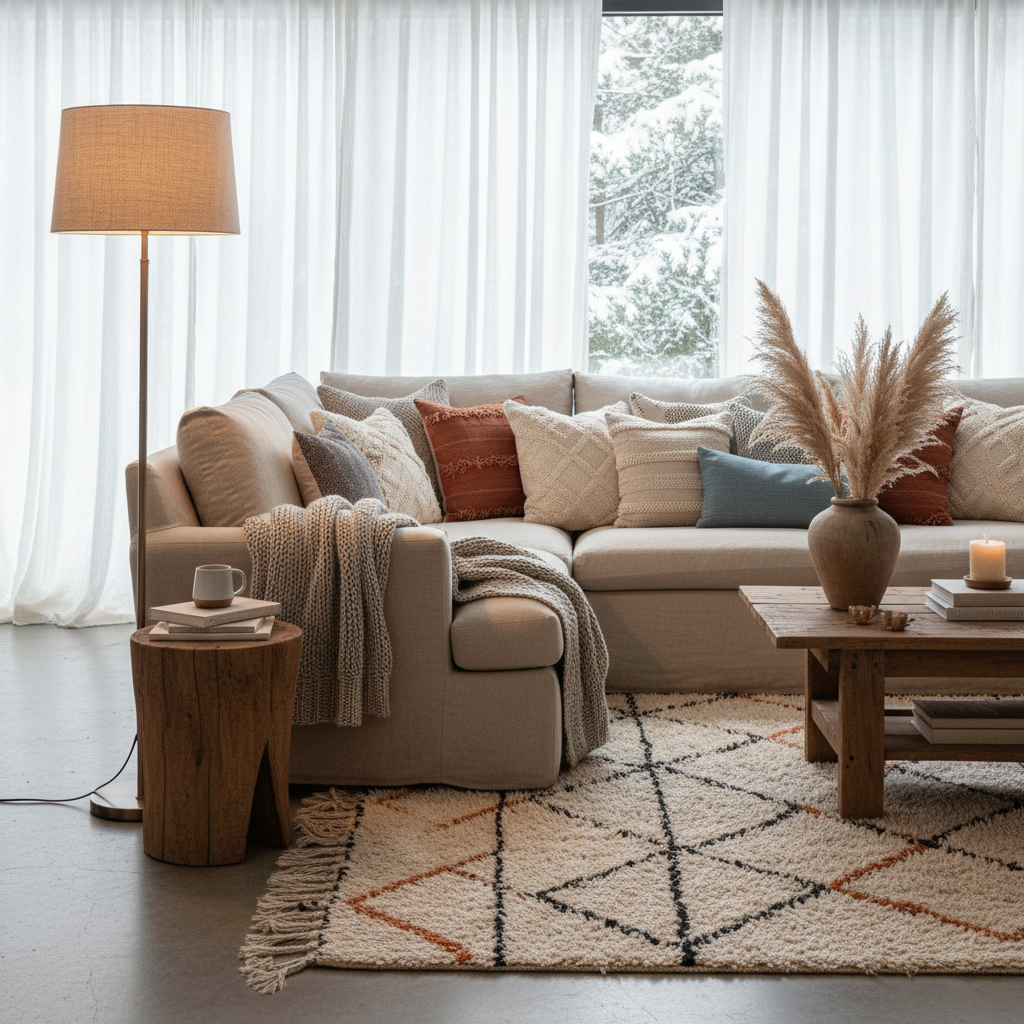 Coussins et textiles : l'art de la superposition déco