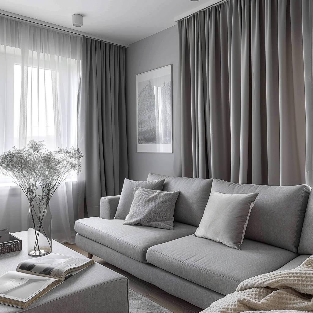 Quelle couleur de rideaux avec un canapé gris ?