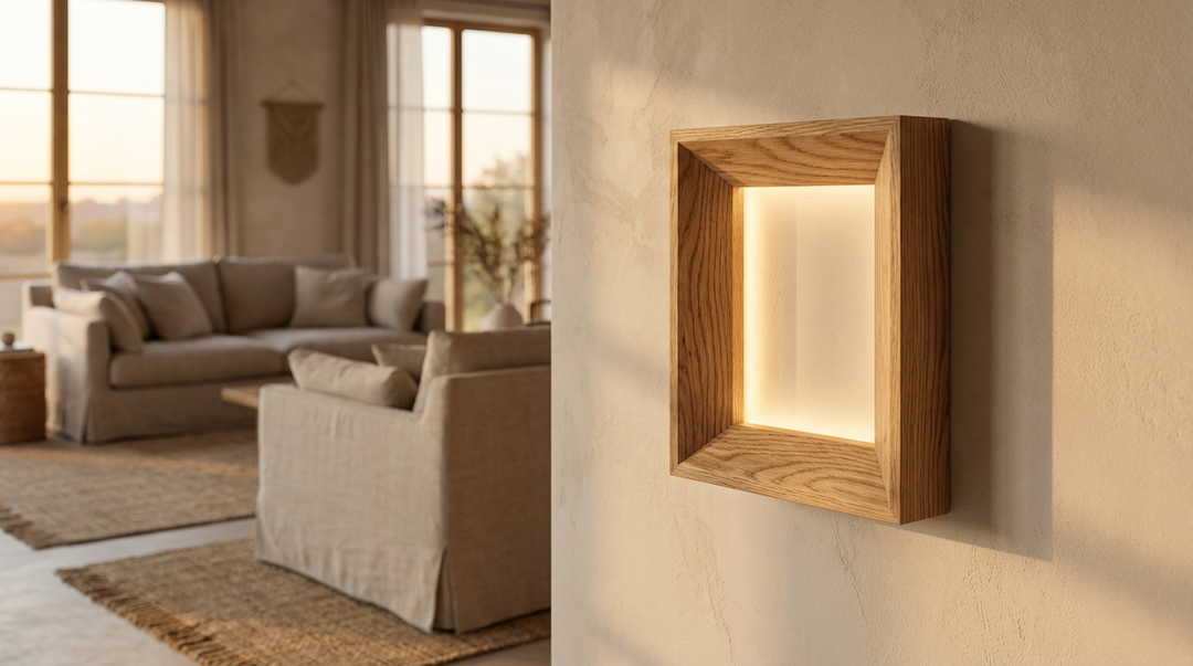 Applique murale bois design — applique chêne hêtre scandinave naturelle pour chambre salon couloir Designix