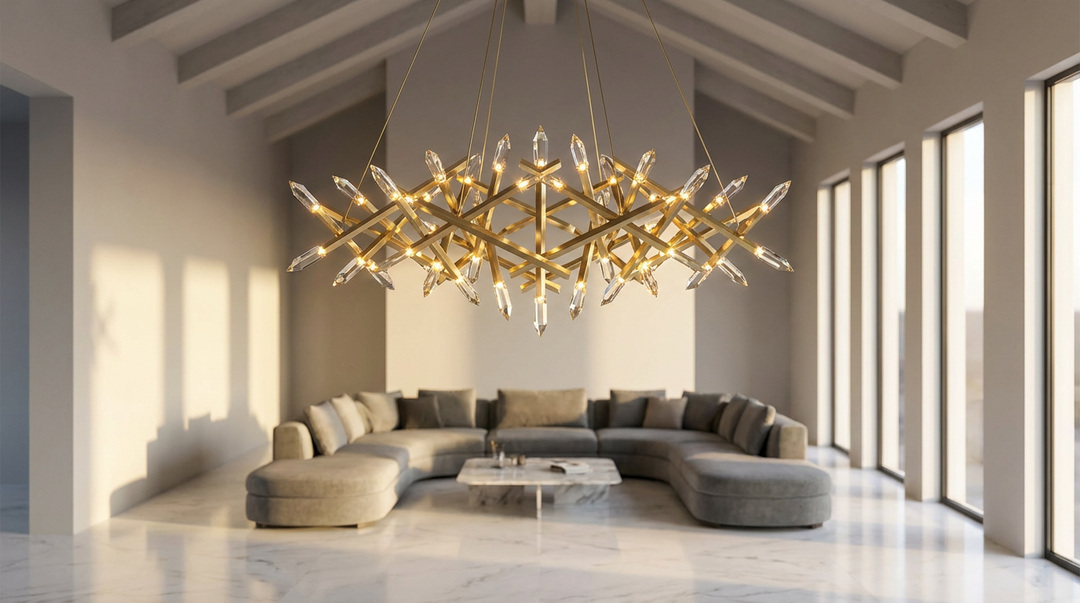Lustre moderne design — grand lustre salon contemporain chic luminaire suspension chandelier | Designix