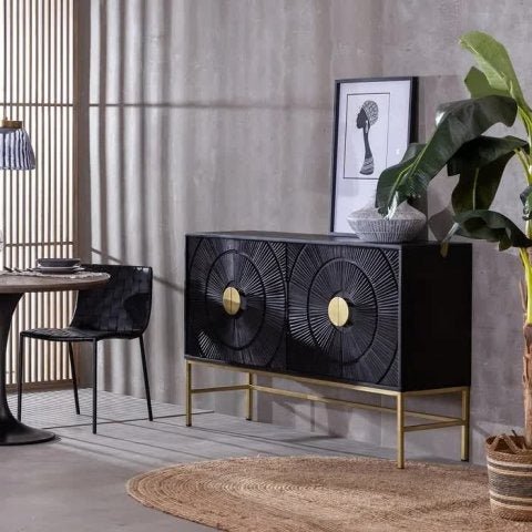 Buffet Noir et Bois - Designix
