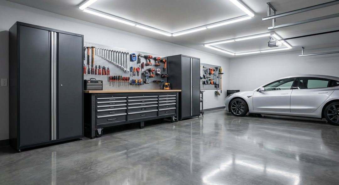 Armoire garage rangement acier renforcé — organisation garage Designix