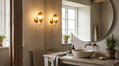 Appliques murales coloris doré pour salle de bain
