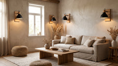 Appliques murales en bois coloris noir