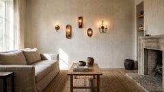 Appliques murales en bois et métal