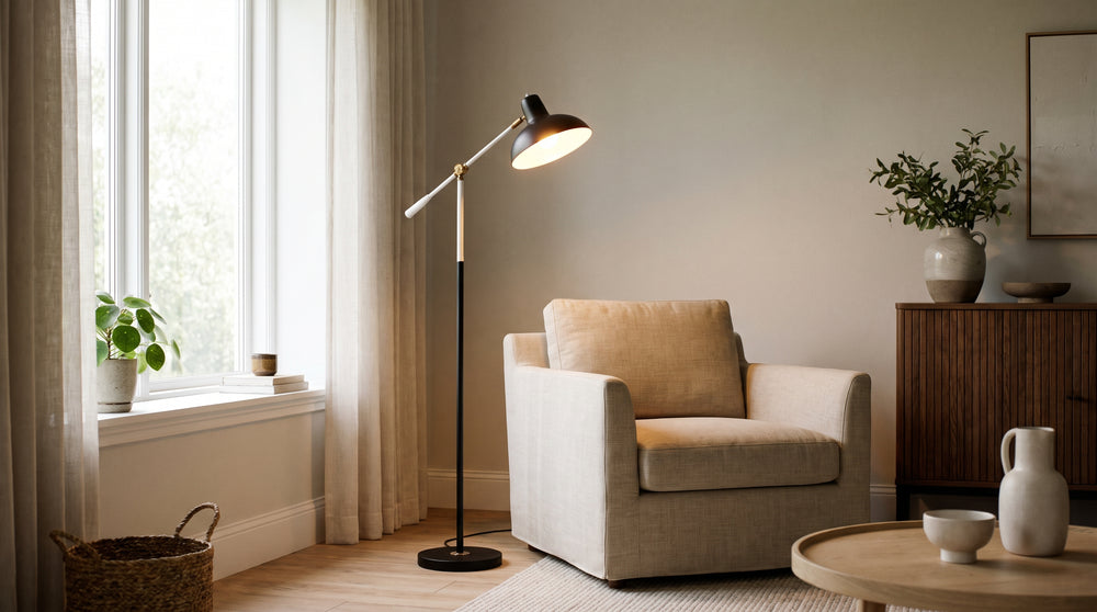Lampadaires coloris blanc/noir