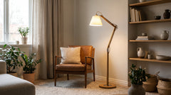 Lampadaires en bois et métal
