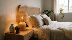 Lampe de Chevet en Rotin