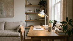 Lampes à poser coloris blanc pour bureau