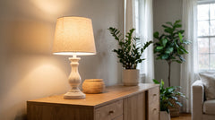 Lampes à poser en bois coloris blanc