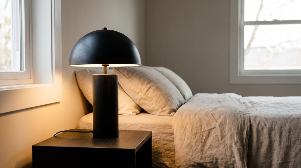 Lampes à poser en bois coloris noir de chevet