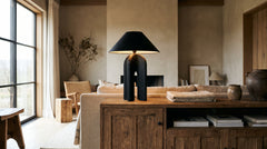 Lampes à poser en bois coloris noir