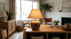 Lampes à poser en céramique coloris beige