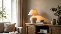Lampes à poser en céramique coloris bleu