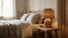 Lampes à poser en osier de chevet