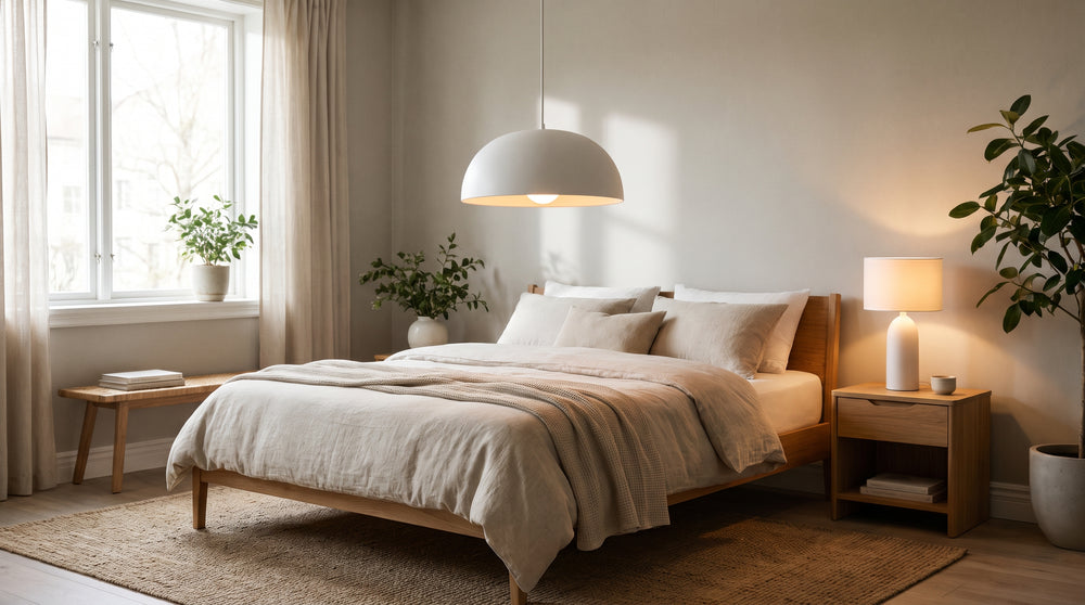 Luminaires coloris blanc pour chambre