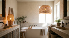 Luminaires en bois pour salle de bain