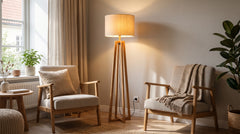 Luminaires sur pied en bois