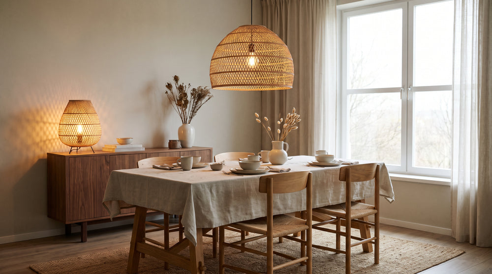 Luminaires suspendus en rotin